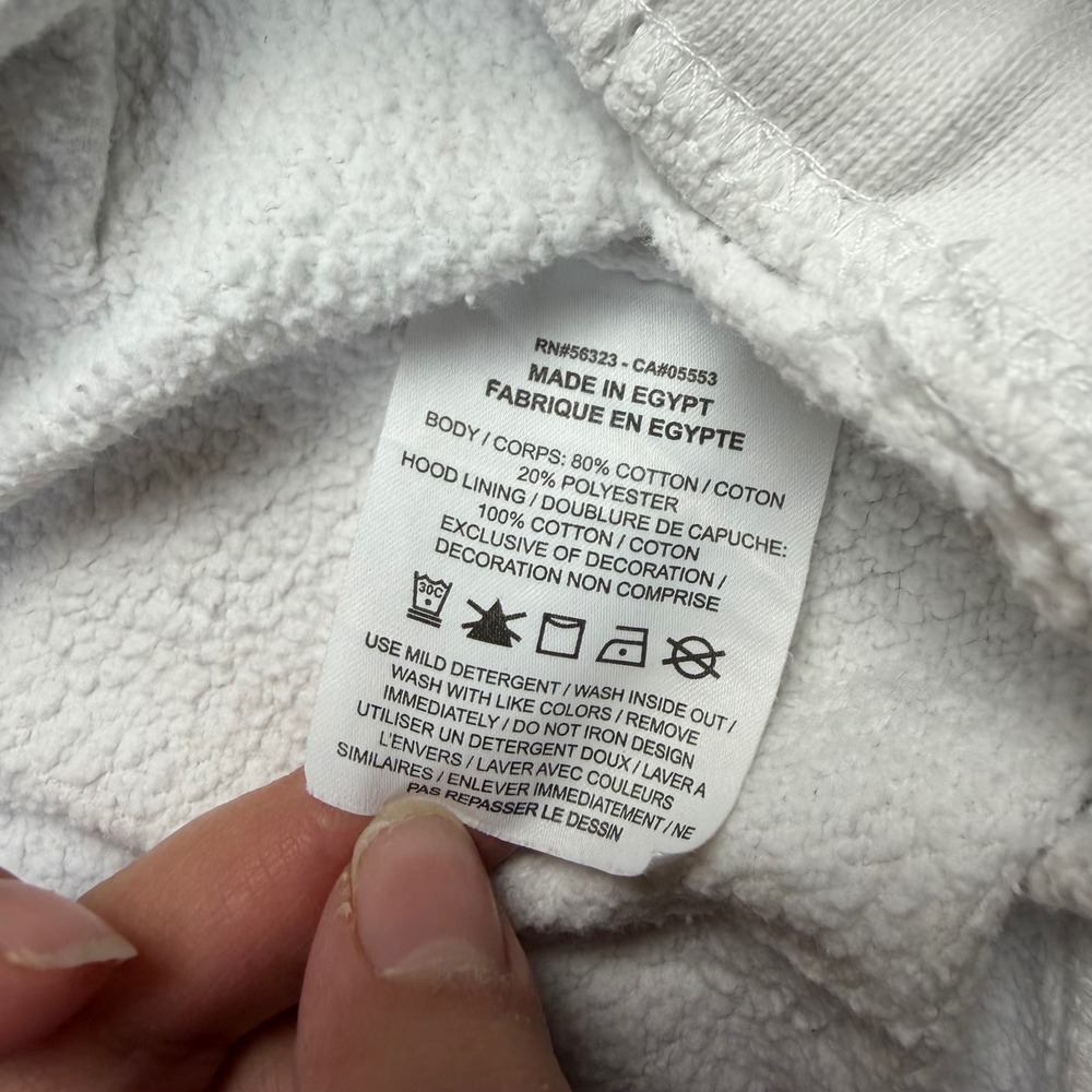 NIKE Mens M White Gray Mini Swoosh All Over Print Fleece Pullover Hoodie CJ5405 - Picture 3 of 9